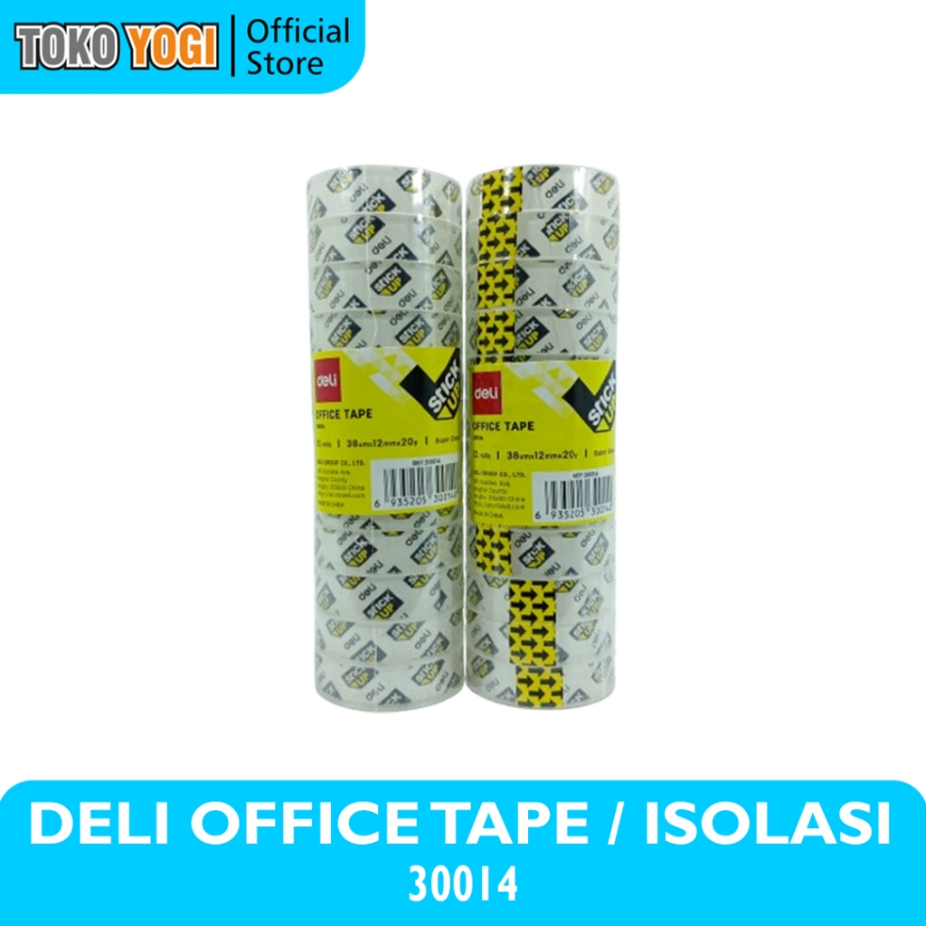 

DELI OFFICE TAPE 30014 12mm x 20y TRANSPARAN || ISOLASI KECIL