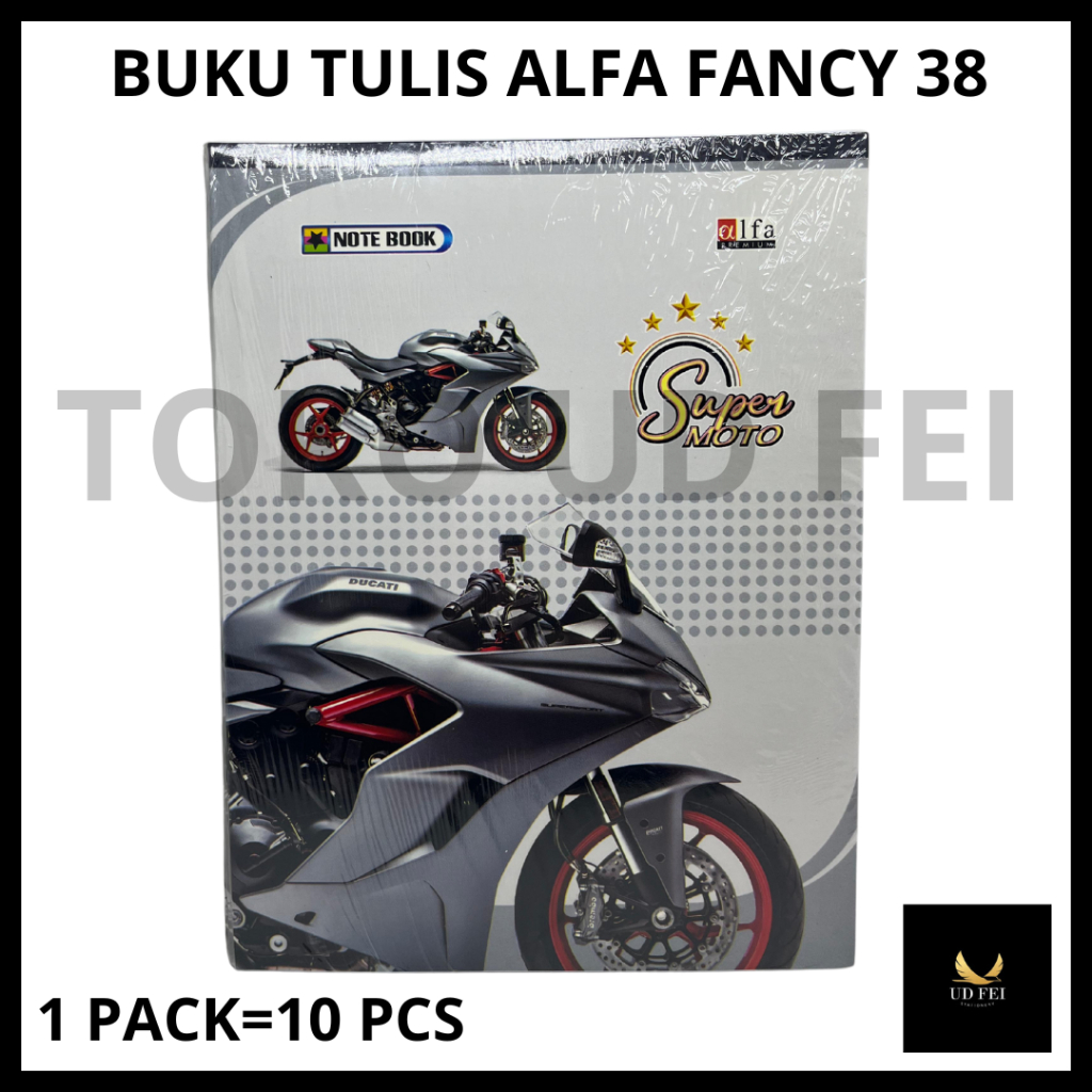 

(1 PACK = ISI 10 BUKU) BUku tulis alfa/ Buku Tulis isi 38/ Buku Tulis garis 60gram
