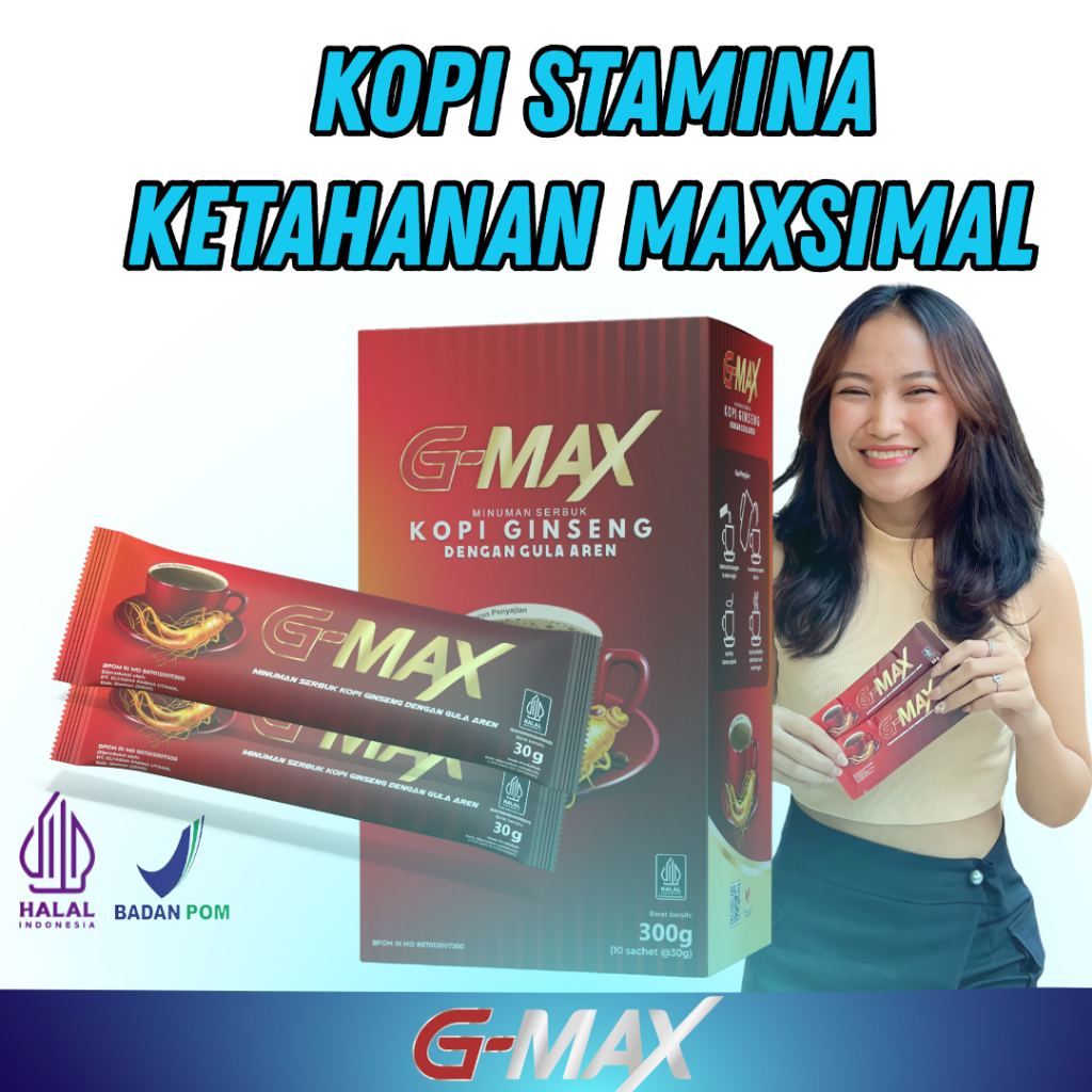 

G-MAX Minuman Kopi Extra Gingseng Menambah Stamina tubuh1 Box isi 10 sachet