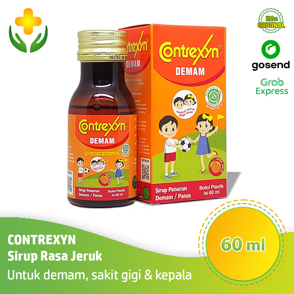 Contrexyn Demam Sirup Rasa Jeruk 60 ml - Obat Penurun Demam Anak