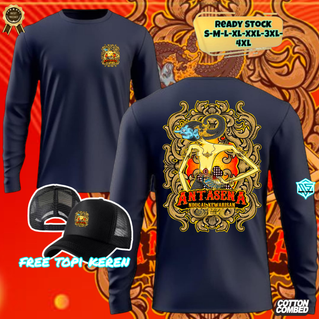 DUDESTORE CLTHING DISTRO KAOS BUDAYA JAWA PEWAYANGAN ANTASENA NDUGAL KWARISAN DESIGN KEREN 3D ART KA
