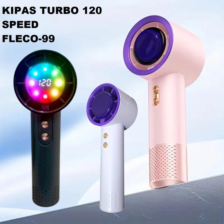 FLECO F-99 Kipas Angin Genggam Mini Digital 120 speed - High Speed Portable Fan LED Display baru