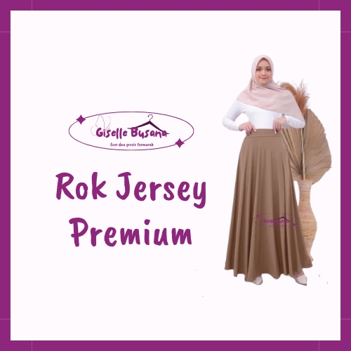 Rok Payung Panjang Wanita Jumbo Jersey Premium
