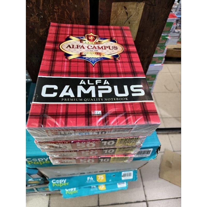 

Buku Campus 50 Lembar ALFA CAMPUS Ukuran Boxy Campus Isi 10 Buku Stationery Paper RB9