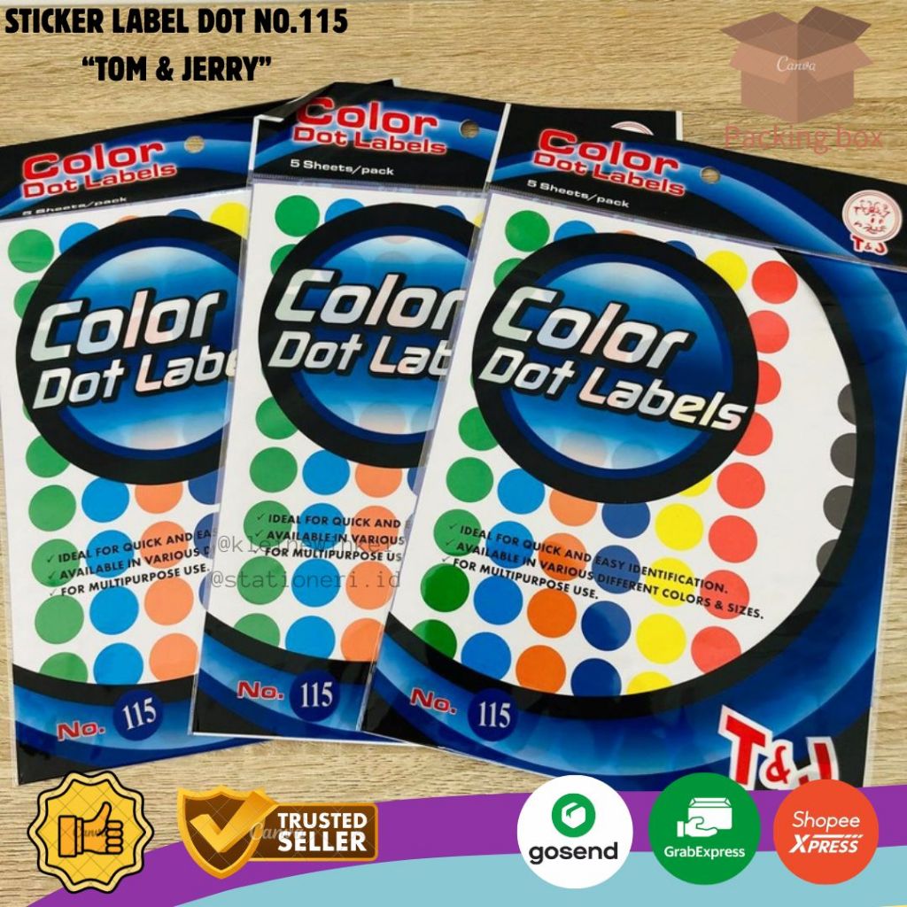 

Sticker Label Dot No.115 TOM & JERRY Warna Warni isi 5 Lembar [ 1 PACK ]