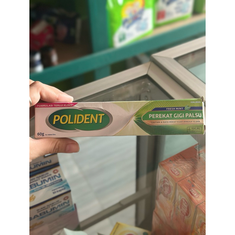 Polident 60 gr Lem Perekat Gigi Palsu