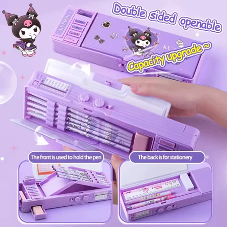 

9 In 1 Kotak Pensil Kunci Kode Kuromi Besar Sanrio Tempat Pensil Password Multifungsi Lucu Kotak