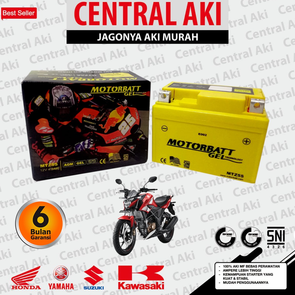 KODE X96A Aki Motor Vixion MOTORBATT MTZ5S Aki Kering