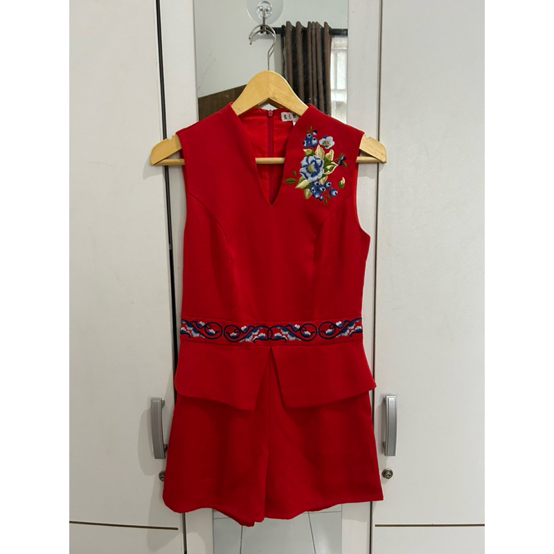 Preloved Jumpsuit merah imlek, jumpsuit hitam, jumpsuit putih