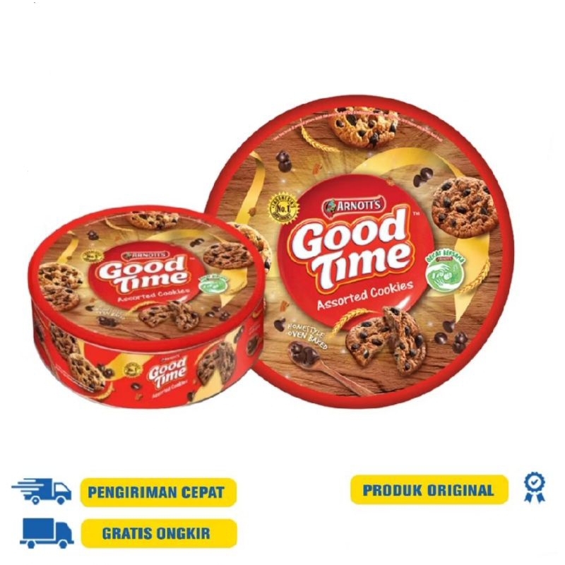 

Good Time Cookies Double Choc Kaleng 144g & 277g
