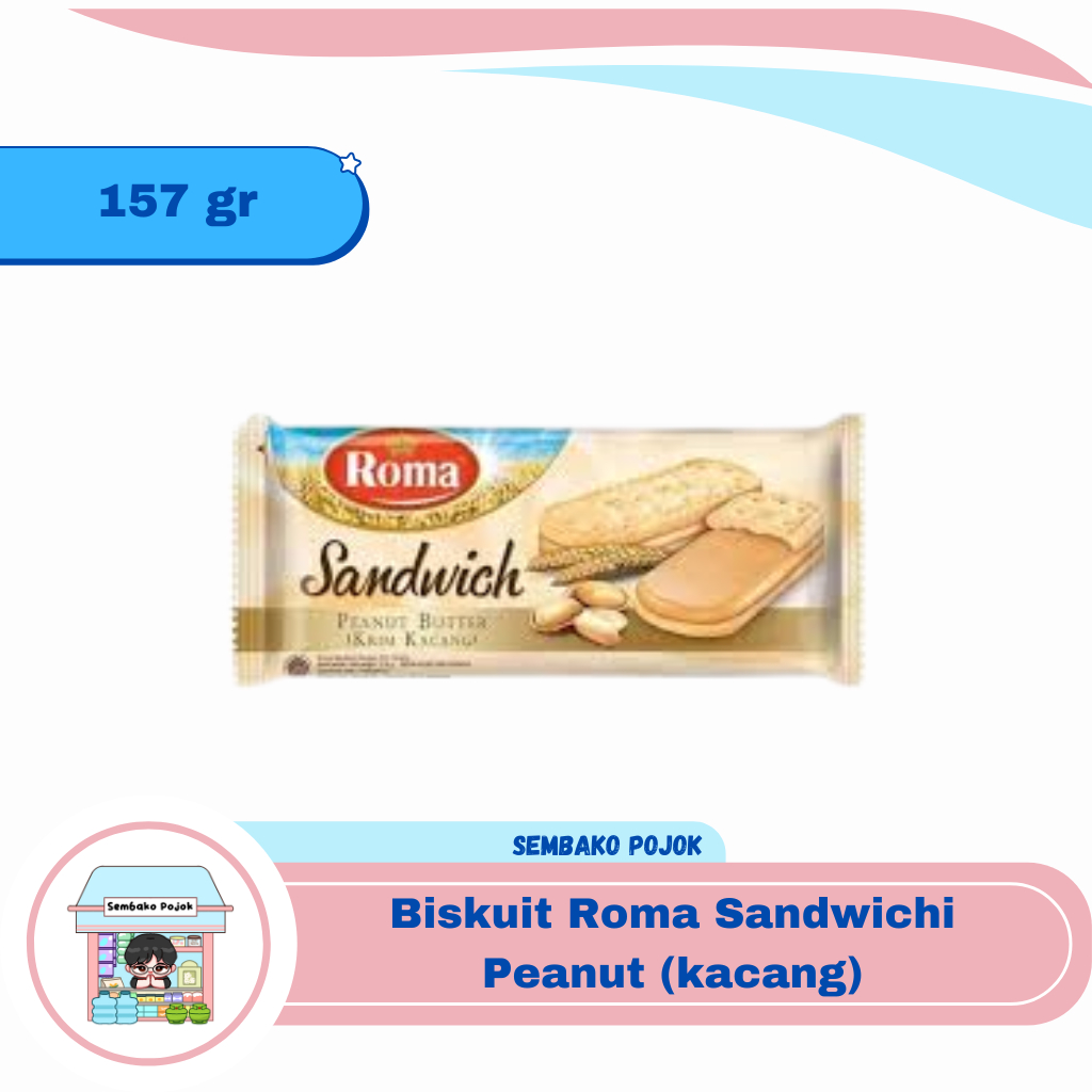 

Biskuit Roma Sandwichi Peanut (kacang) 157gr