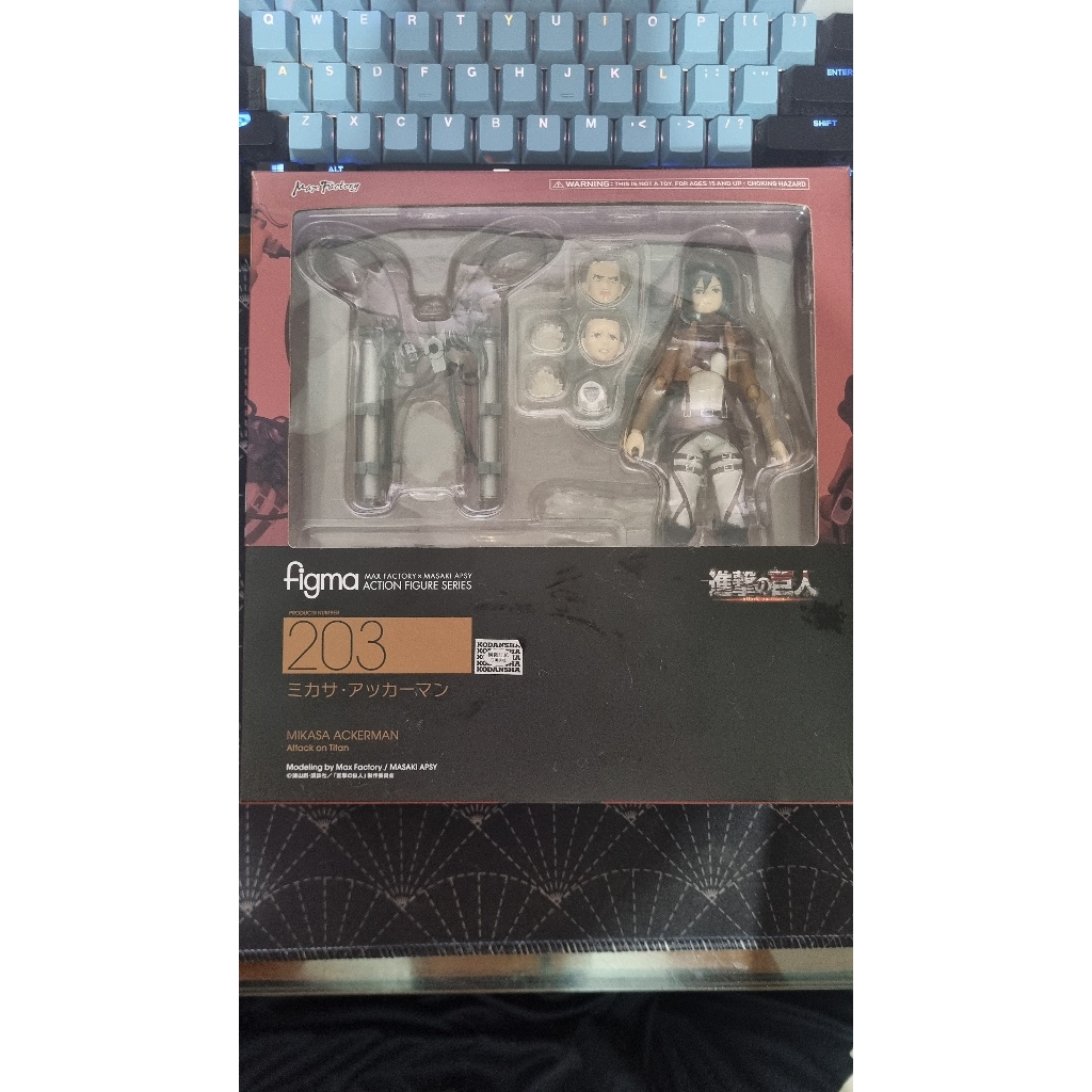 Original Figma Mikasa Ackerman 203 - Attack on Titan Shingeki no Kyojin (BIB)