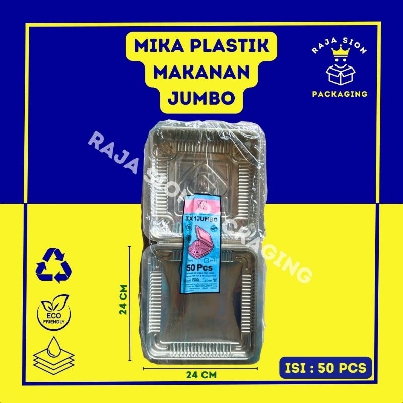 ( PACK : 50 PCS ) Mika Plastik JUMBO Mika Kue Snack Bolu / Mika Makanan