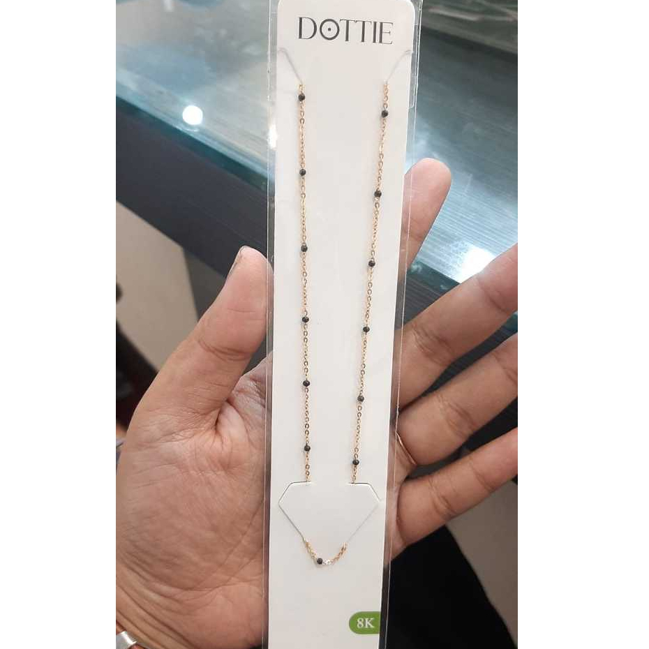 KALUNG RANTAI DOTTIE VARIASI BLACK GOLD KADAR 375 8K