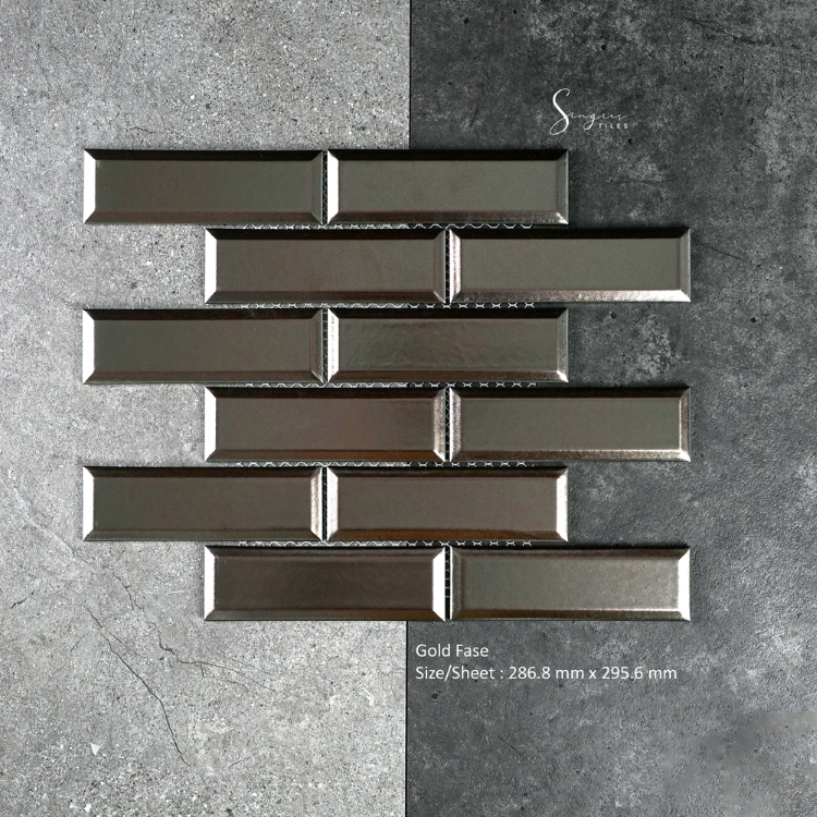 Gold Fase Singres Mosaic Tiles | Mosaic Keramik