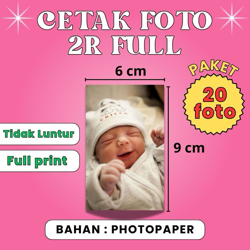 [homy market] Cetak Foto 2R isi 20 foto (Full Print) | Cetak Foto 2R | Cetak Photopaper | Cetak Foto