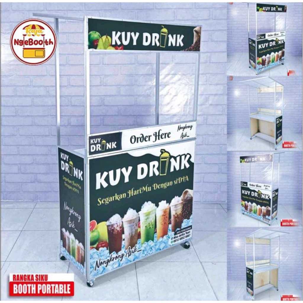 BOOTH PROTABLE RS ATAP GEROBAK LIPAT MEJA JUALAN / MEJA JUALAN PORTABLE RAJA GEROBAK GRESIK
