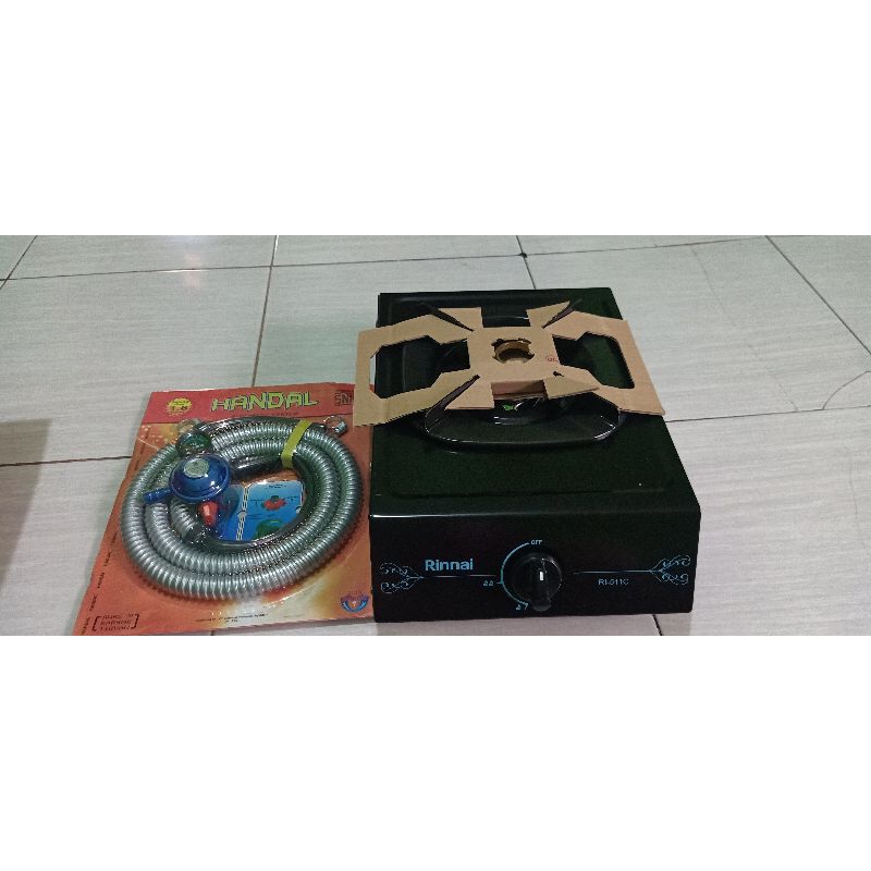 kompor Rinai 1 tungku plus regulator selang