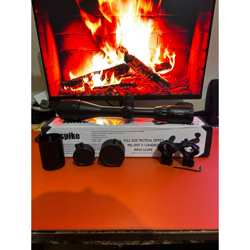 spike 3-12x40aol paralax dan sunhide teleskop teropong spike