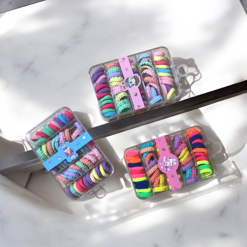 ikat rambut mini set box / ikat rambut mini free box / ikat rambut anak / ikat rambut mini / ikat ra