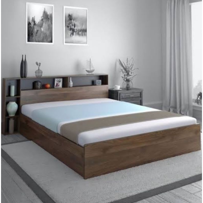 RAY Tempat Tidur Minimalis Dipan Lantai Lesehan kayu Jati Termurah