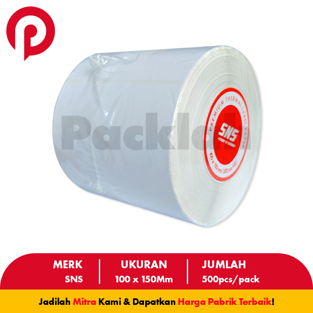 

(1 KARTON) LABEL / KERTAS THERMAL 100x150 mm A6 500 Lembar PackLah