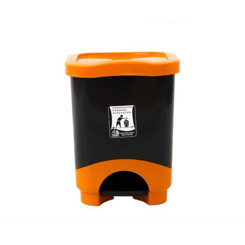 Tempat sampah injak 20 Liter / tempat sampah injak pedal coklat 20 liter / tempat sampah segi plasti