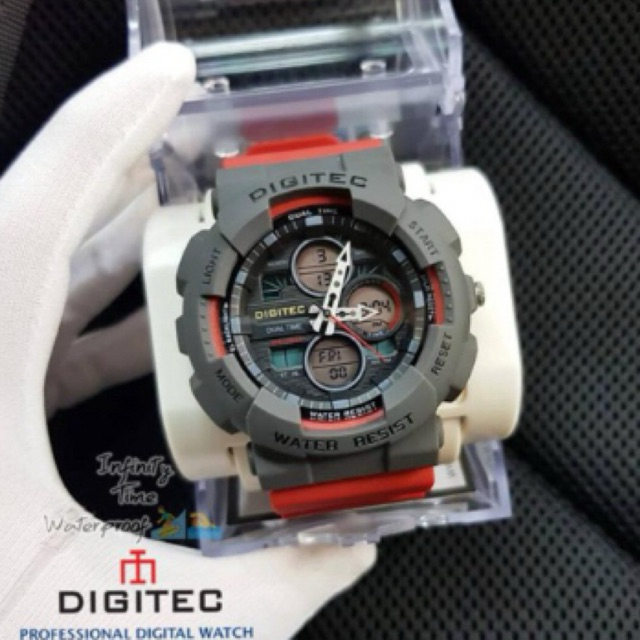 Jam Tangan Cowok Digitec DG3102T Analog Digital Tali Karet