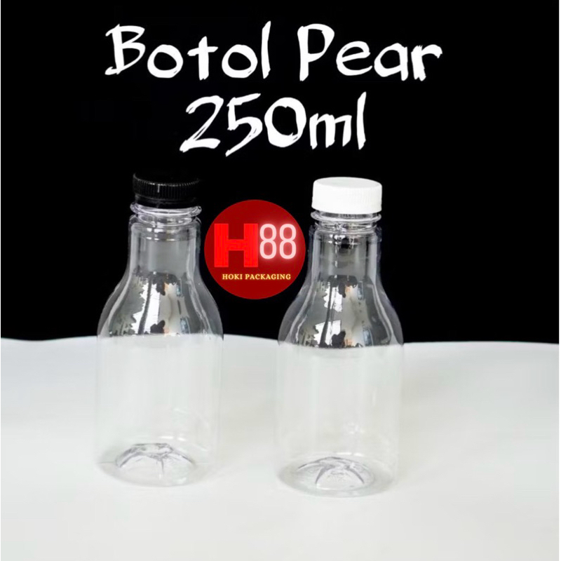 Botol Pear 250ml / Botol Plastik Minuman Kemasan Pir Pear Pier / Botol Cendol Dawet