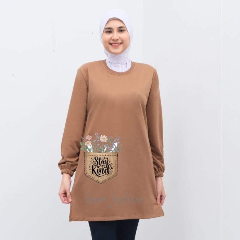 Kaos Tunik Wanita Dewasa/Kaos Tunik Wanita Murah Motif Kantong Samping Terbaru