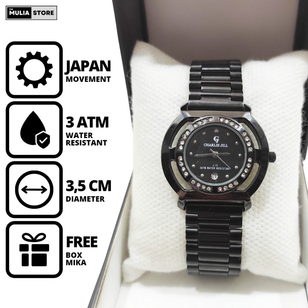 CHARLIE JILL Jam Tangan Wanita Charlie Jill J12 1060 L Tanggal Analog