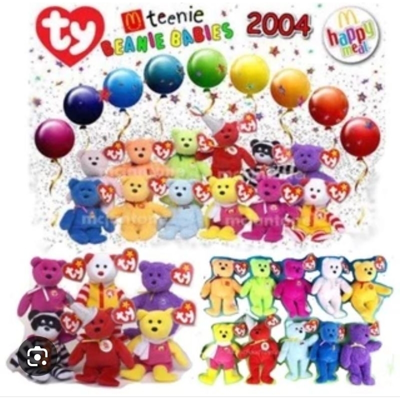 BONEKA PLUSH TY MCD MCDONALD'S HAPPY MEAL TOYS - TEENIE TEDDY BEAR