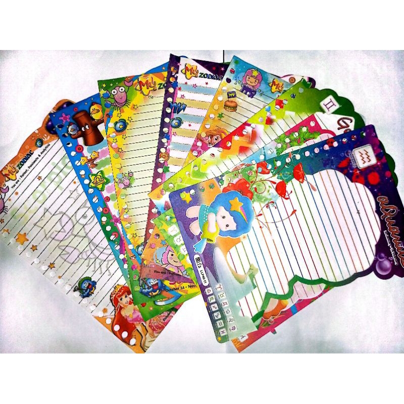 

[HARGA PERLEMBAR] MIN BELI 5 LEMBAR BACA DESKRIPSI - KERTAS BINDER ZODIAK SERIES / MOTIF ZODIAK / KERTAS BINDER LANGKA / RARE ITEM / LOOSE LEAF A5 20 HOLE /KERTAS BINDER A5 20 RING