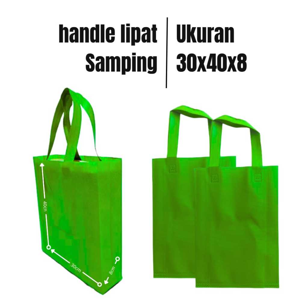 

Tas Spunbond Tebal Ukuran 30x40 Polos HLS Bahan Kain Goodie Bag Hajatan / Tas Belanja
