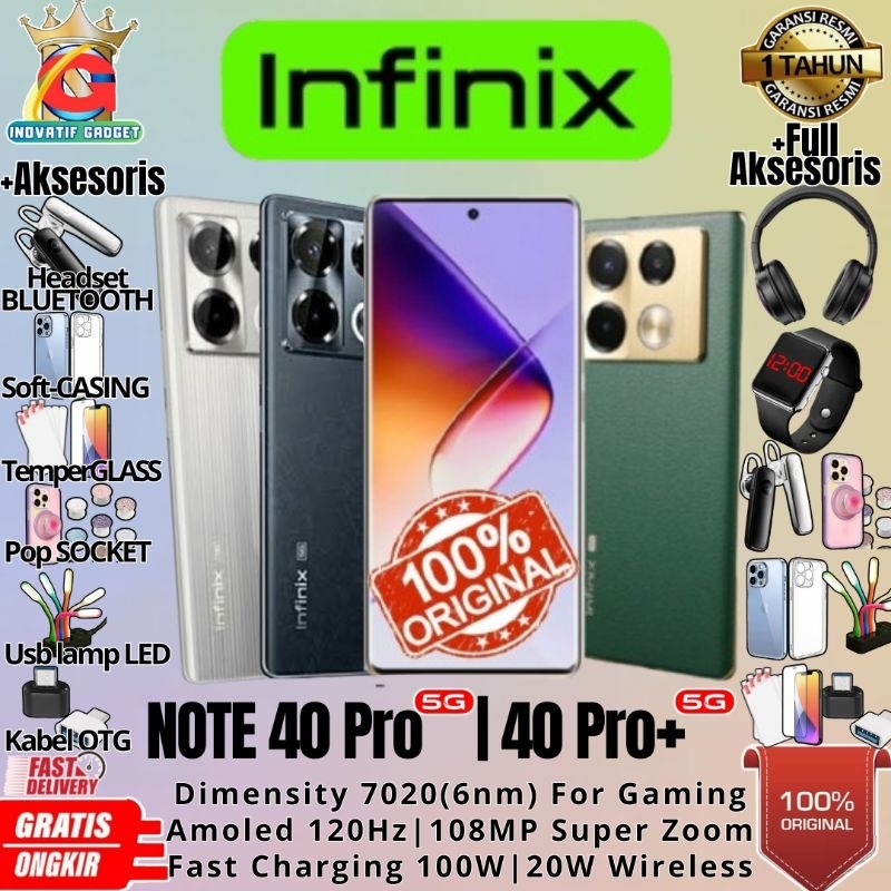 HP BARU INFINIX NOTE 40Pro 5G | NOTE40 Pro Plus 5G 12/256GB & 8/256GB Ram Up to 24GB GARANSI RESMI 1