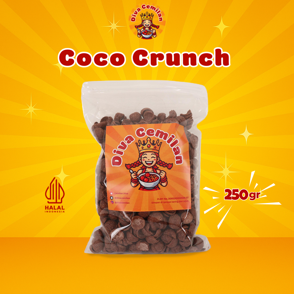 250 gram Koko Krunch Coco Crunch Manis Coklat Renyah Diva Cemilan Snack Makanan Ringan