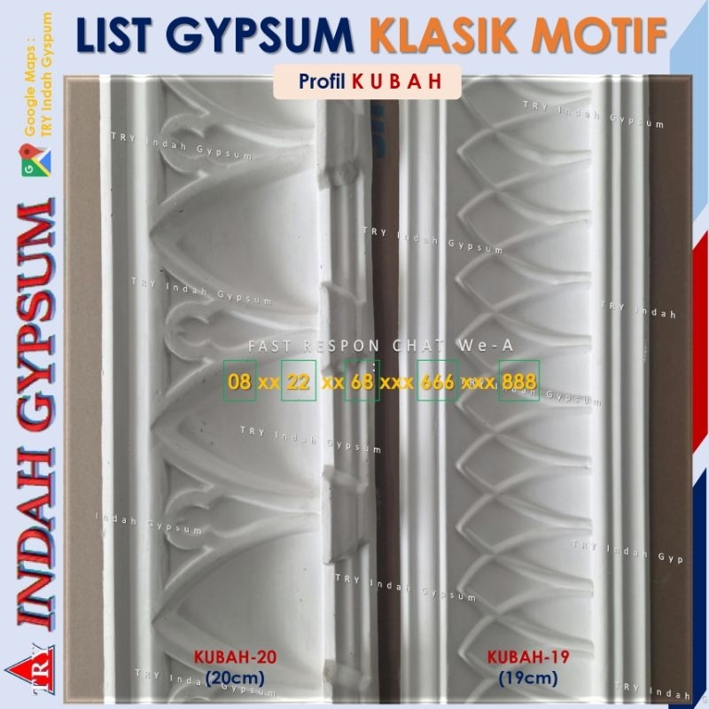 List PLAFON Gypsum KLASIK motif KUBAH 19cm - 20cm - Original TRYINDAH