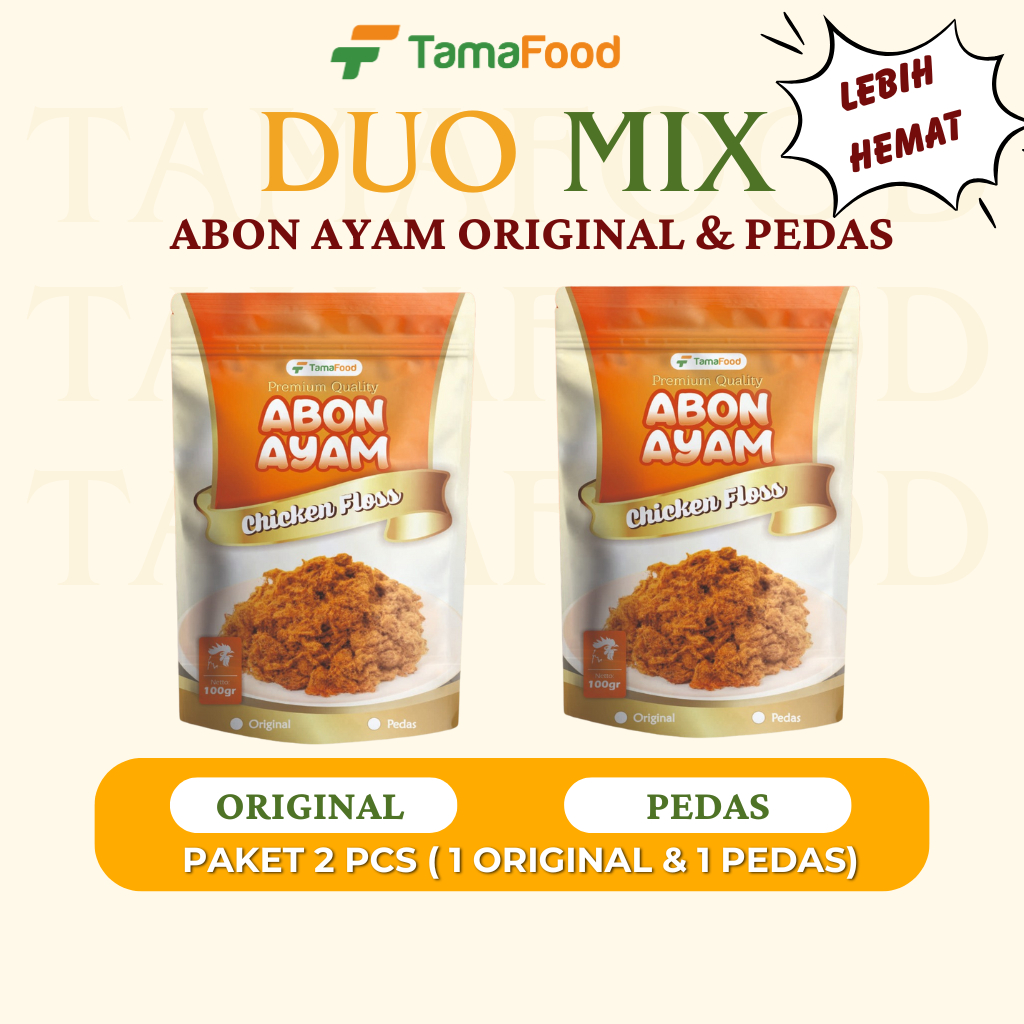 

Tamafood - Paket DUO MIX Abon Ayam [1pcs Original & 1pcs Pedas]