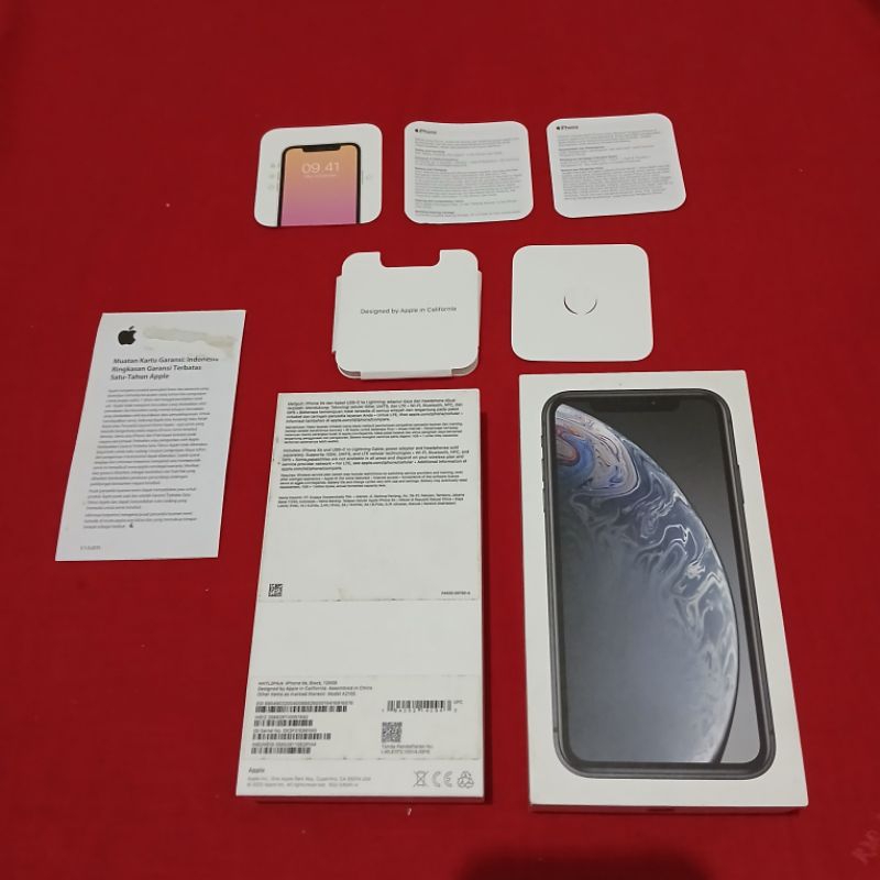 dus box IPhone xr hitam original copotan asli ibox lengkap dengan manual book