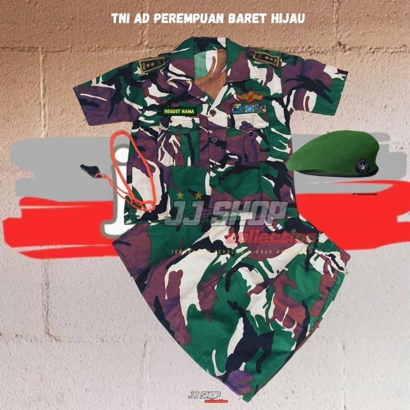 DISKON BAJU TNI AD PUTRI ANAK TK-SD BAJU KARNAVAL DORENG ANAK CEWEK BAJU KARNAVAL CEWEK DORENG BARET