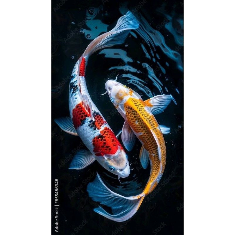 

stiker 3D ikan hias indah, stiker print, anti air size 16 x 20 cm