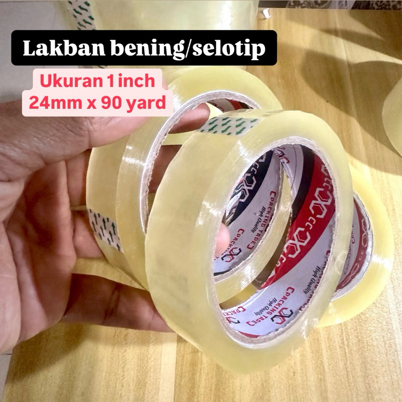 

lakban bening/selotip 1 inch