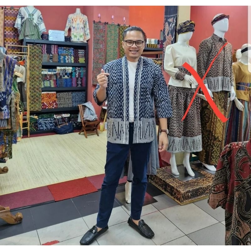 OUTER PRIA ETNIK WARNA BIRU TUA WARNA SIMPEL