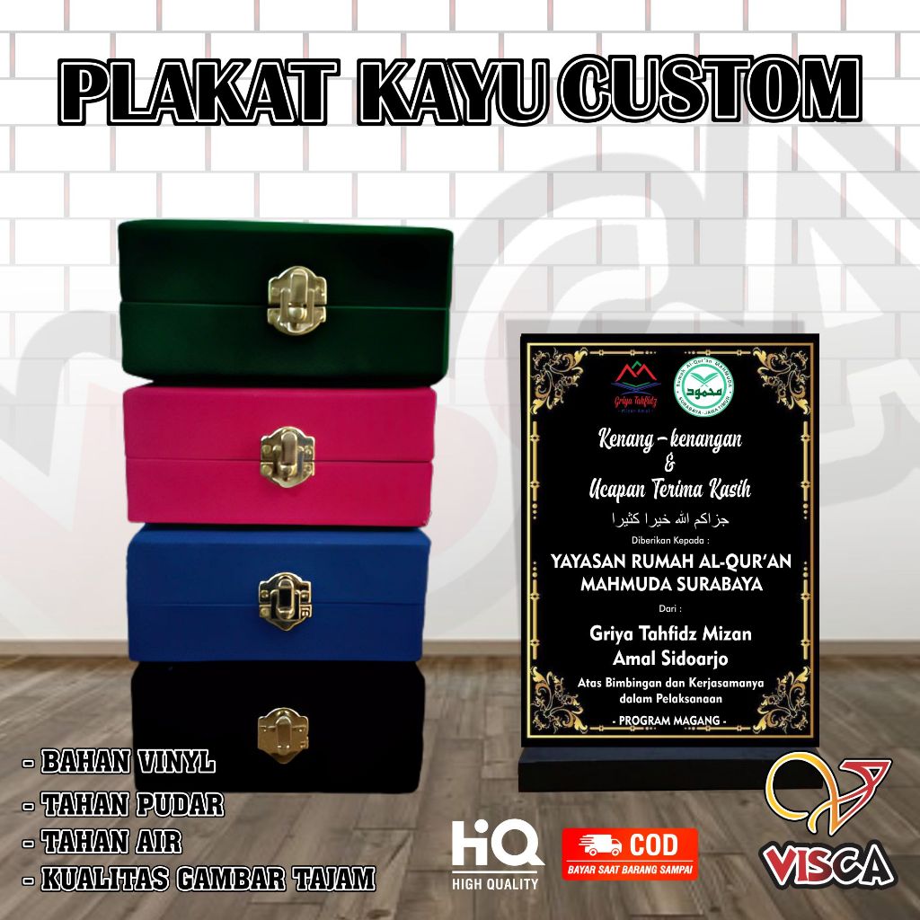 Plakat kayu plakat kenangan plakat cinderamata plakat kayu PKL plakat kenang kenangan vandel plakat 