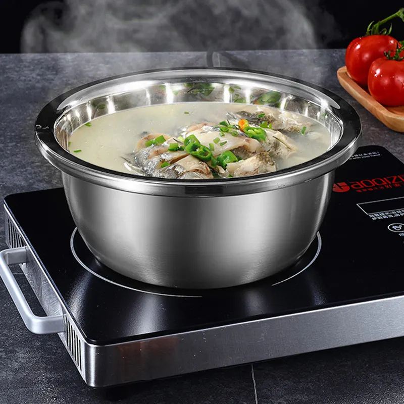 Cookhen Baskom Set 5in1 Wadah Baskom Stainless Baskom Cuci Beras Stainless Saringan Baskom Stainless