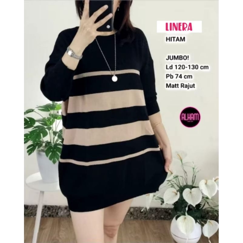 ATASAN BLOUSE JUMBO/LINERA/BLOUSE TOP WANITA RAJUT IMPORT JUMBO LD 130 CM FIT XXXL