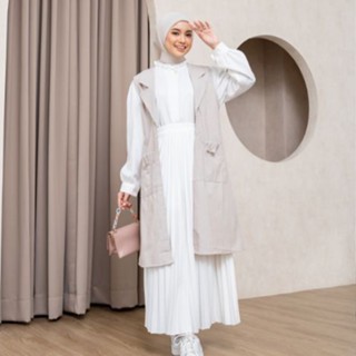 Terbaru Long Vest Rompi Denim Outer Premium Wanita Kekinian