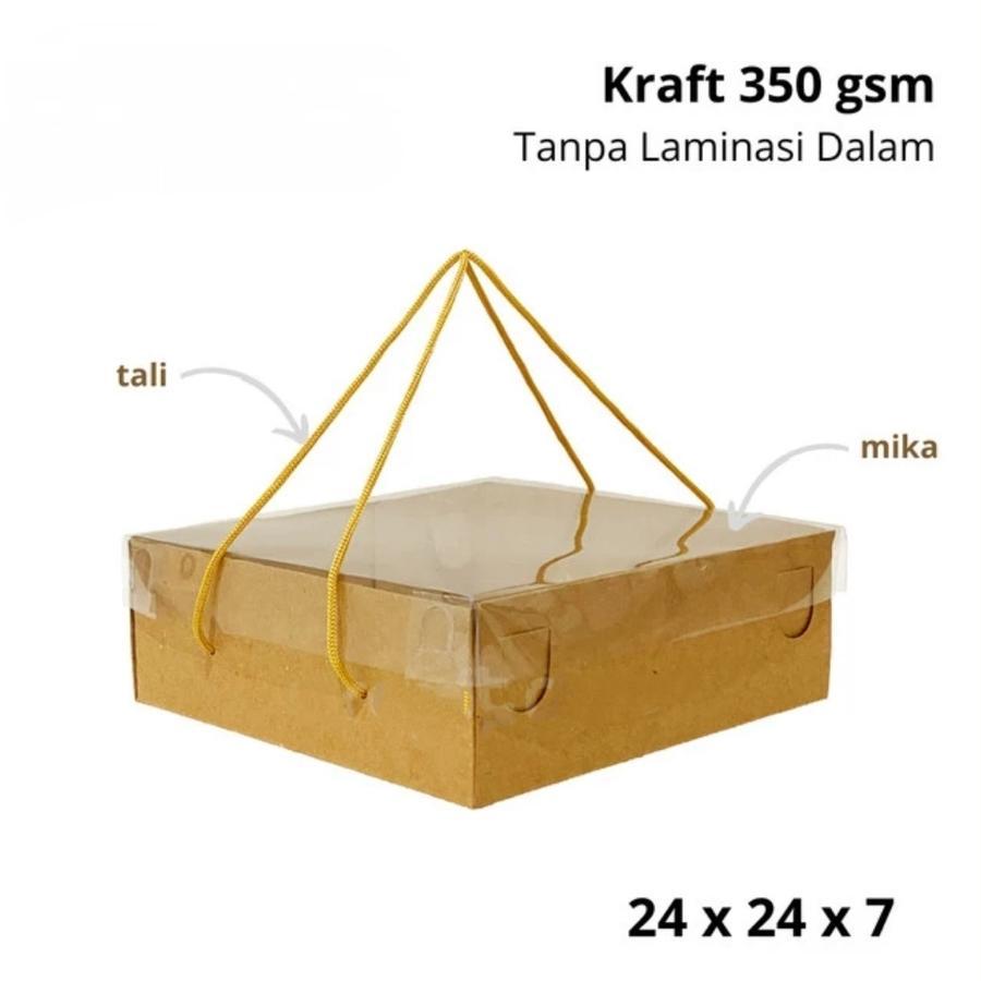 

Box Kotak Polos Coklat Mika Catering Isi 10 Pcs Dus Kraft Mika 24x24x7 Box Catering Puding Hampers