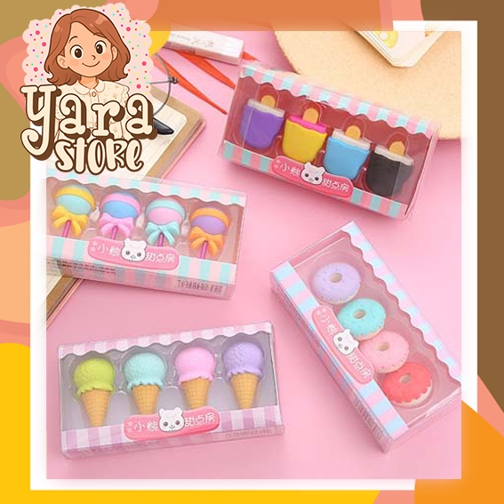 

Penghapus Set Cute Model Ice Cream Donat Lolipop