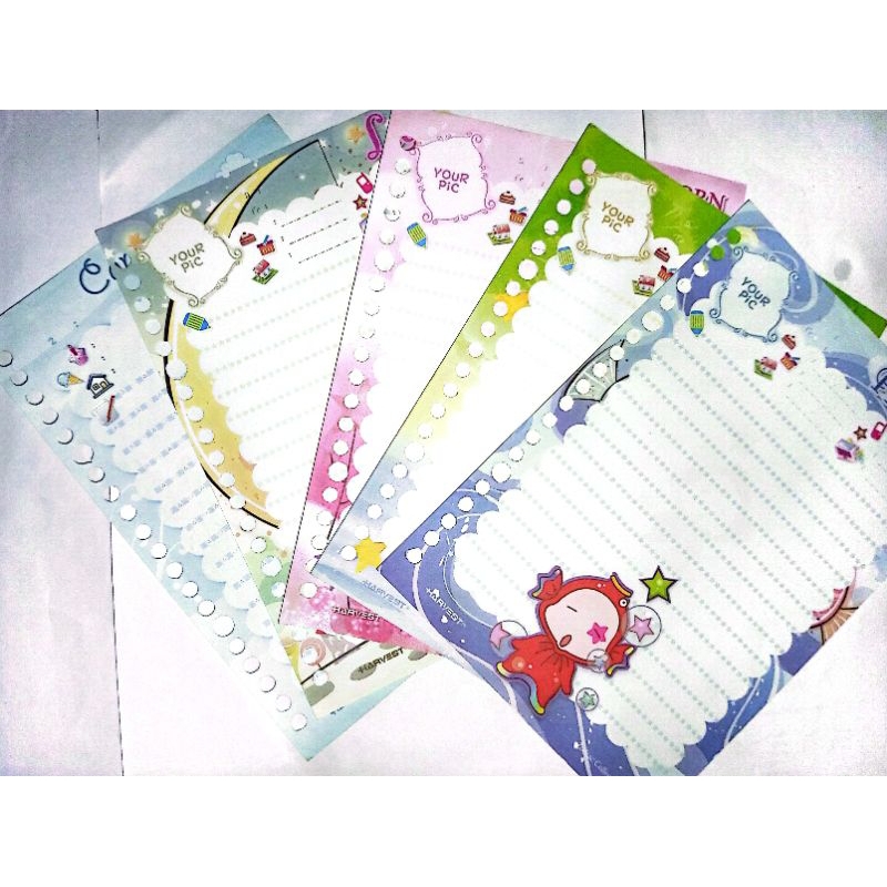

[HARGA PERLEMBAR] MIN BELI 5 LEMBAR BACA DESKRIPSI - KERTAS BINDER MERK HARVEST ZODIAK(CAMPUR) SERIES VOL 1/ KERTAS BINDER LANGKA / RARE ITEM / LOOSE LEAF A5 20 HOLE /KERTAS BINDER A5 20 RING